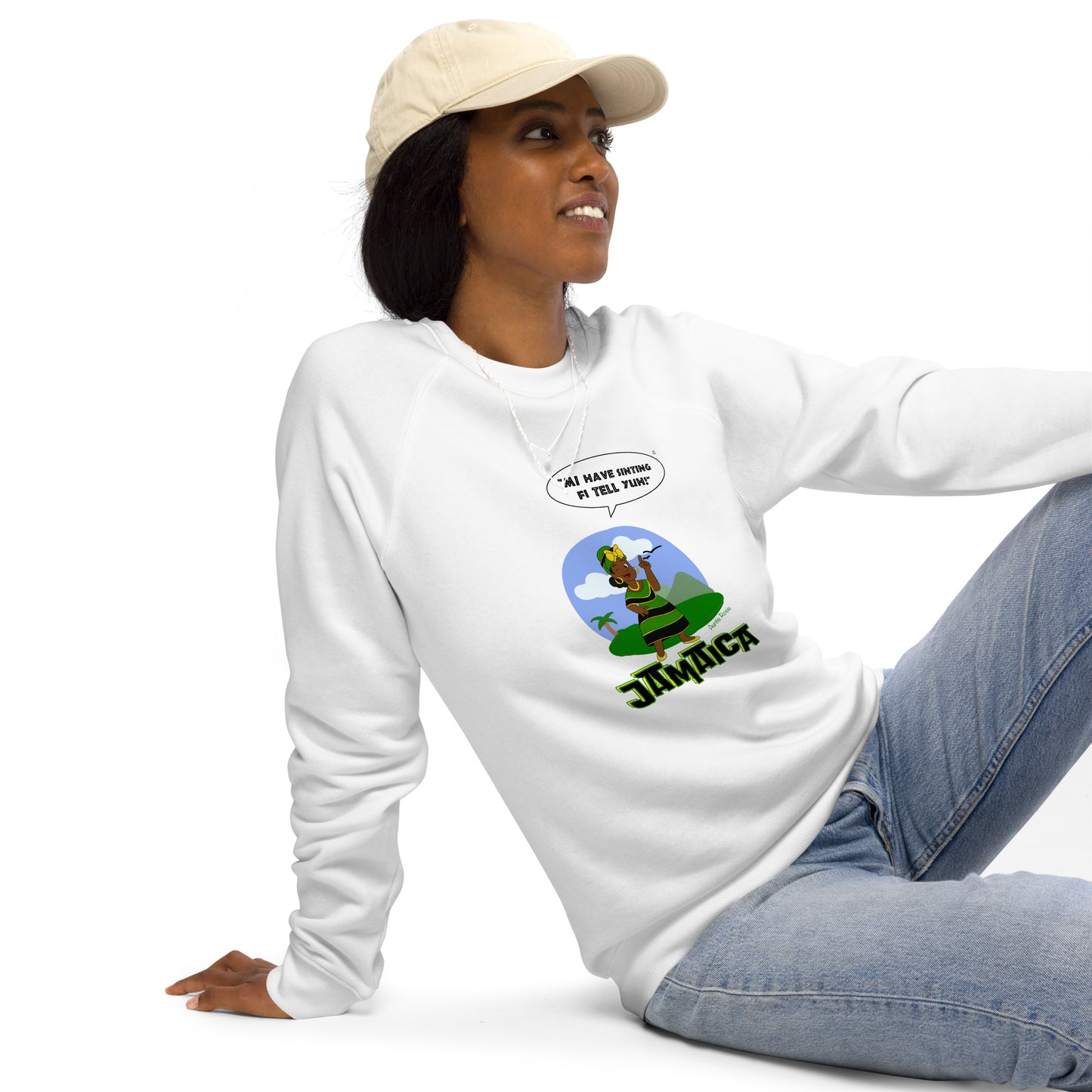 Unisex organic raglan sweatshirt